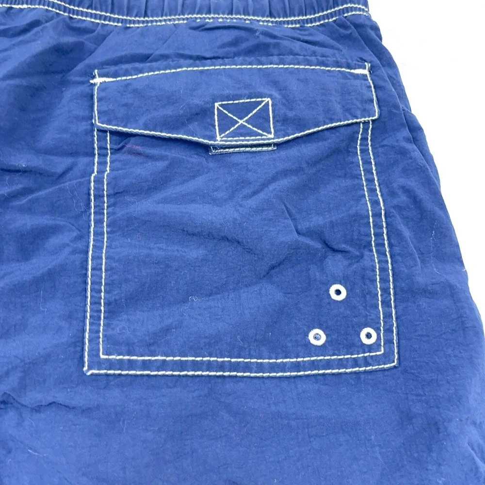 Vintage Tommy‎ Hilfiger Swim Trunks Men Medium Red White Blue Bored Shorts Flag